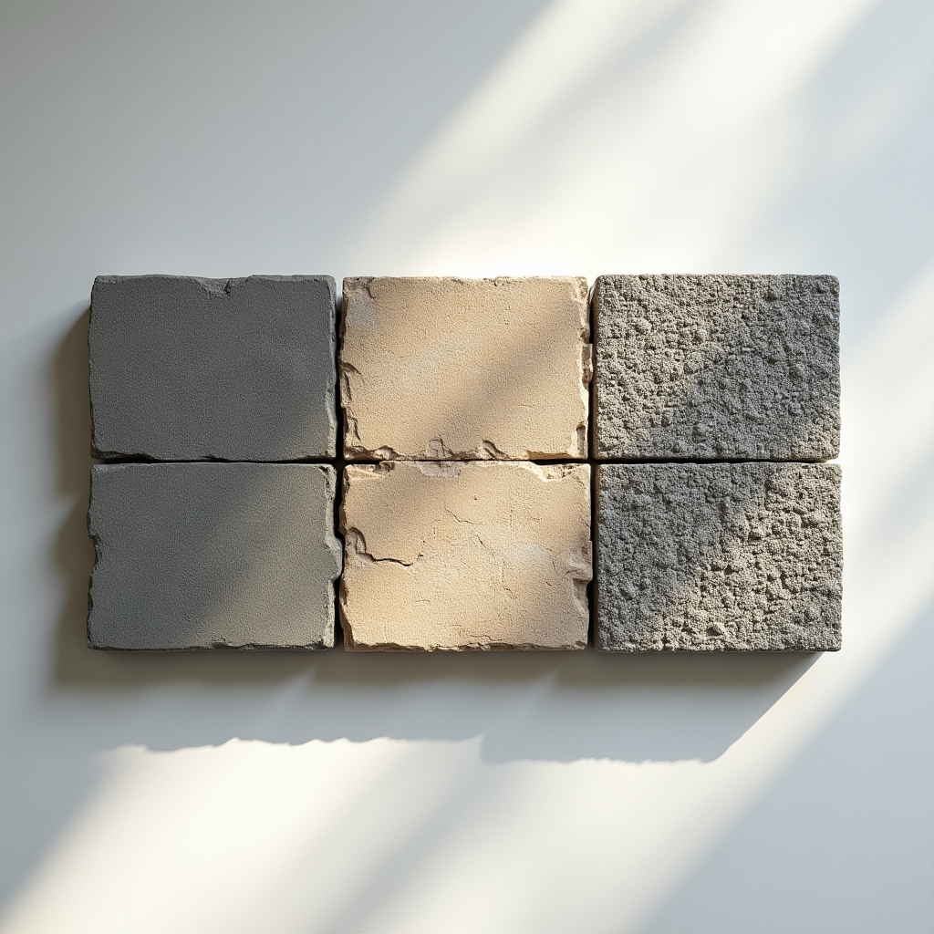 Különböző térkő minták és anyagok összehasonlítása